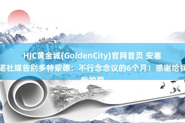 HJC黄金城(GoldenCity)官网首页 安塞尔米诺社媒告别多特蒙德：不行念念议的6个月！感谢给我的爱