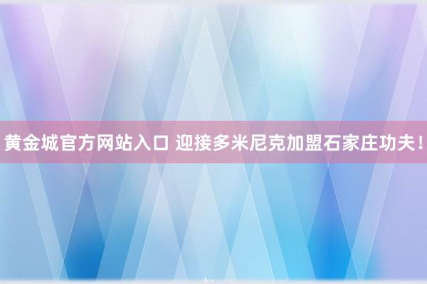 黄金城官方网站入口 迎接多米尼克加盟石家庄功夫！