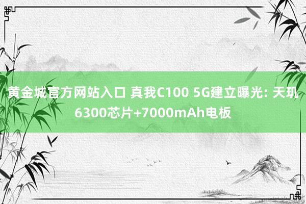 黄金城官方网站入口 真我C100 5G建立曝光: 天玑6300芯片+7000mAh电板