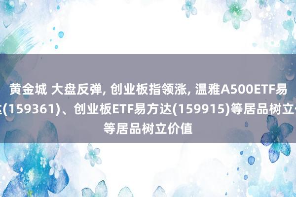 黄金城 大盘反弹， 创业板指领涨， 温雅A500ETF易方达(159361)、创业板ETF易方达(159915)等居品树立价值