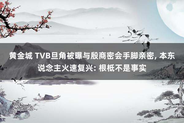 黄金城 TVB旦角被曝与殷商密会手脚亲密， 本东说念主火速复兴: 根柢不是事实