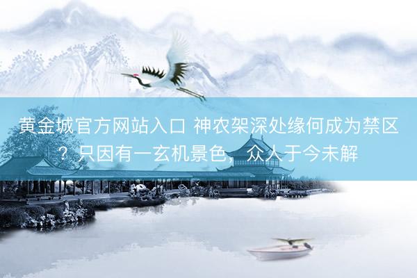 黄金城官方网站入口 神农架深处缘何成为禁区？只因有一玄机景色，众人于今未解