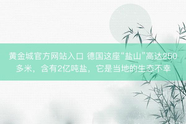 黄金城官方网站入口 德国这座“盐山”高达250多米，含有2亿吨盐，它是当地的生态不幸