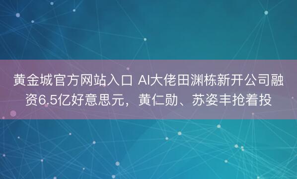 黄金城官方网站入口 AI大佬田渊栋新开公司融资6.5亿好意思元，黄仁勋、苏姿丰抢着投