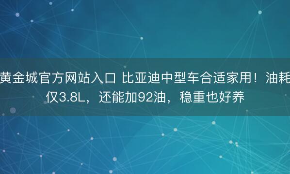 黄金城官方网站入口 比亚迪中型车合适家用！油耗仅3.8L，还能加92油，稳重也好养