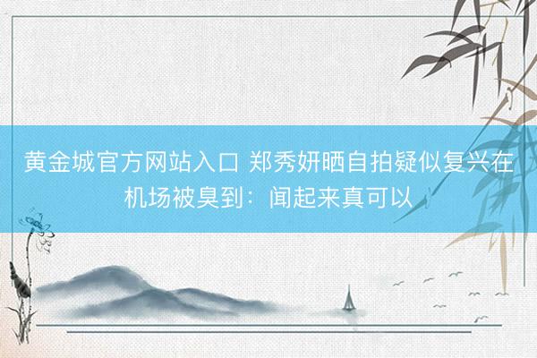 黄金城官方网站入口 郑秀妍晒自拍疑似复兴在机场被臭到：闻起来真可以